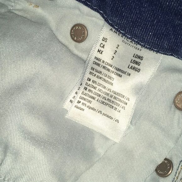 American Eagle jeans women's size 2 long 2L blue curvy super hi-rise jeg… - Picture 7 of 16
